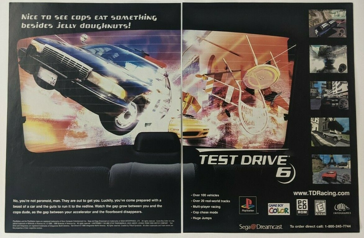 DAMAGED Test Drive 6 Xena Warrior Princess Print Ad Game Poster Art PS1 GBC