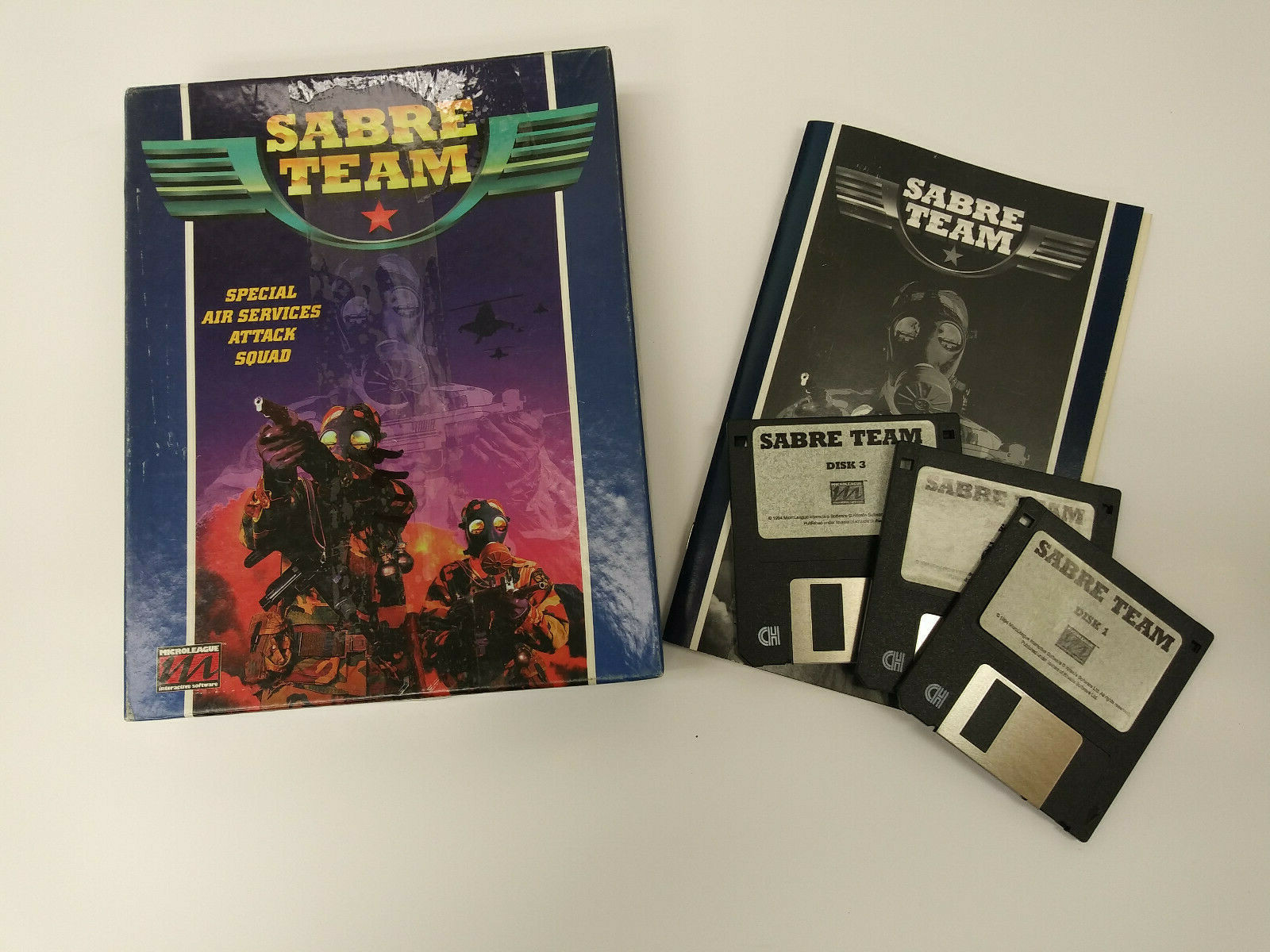 Sabre Team DOS Game In box. 3.5 Disks with Manual 
