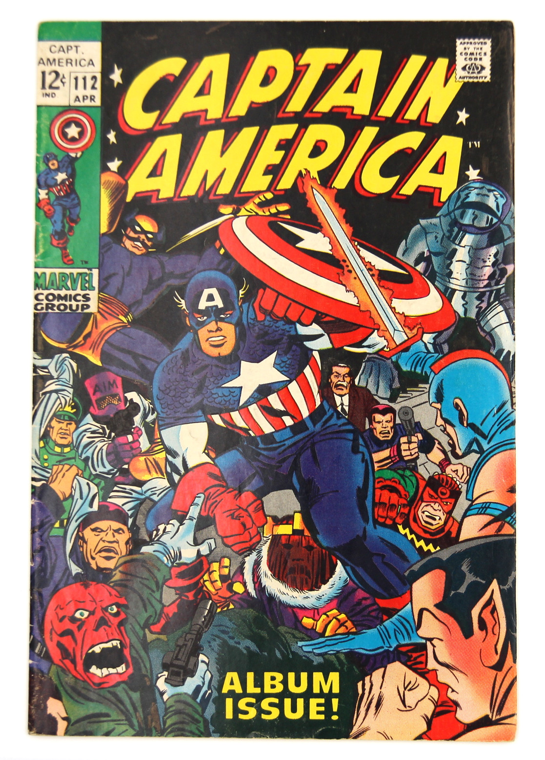 Captain America #112 Marvel Comics 1969 Kirby Lee Bucky FN Skull Hydra Avengers
