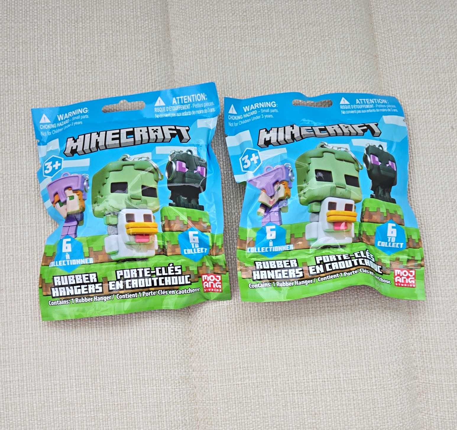 Minecraft Mojang Studios Just Toys Intl Rubber Keychain Blind Bag Multicolor