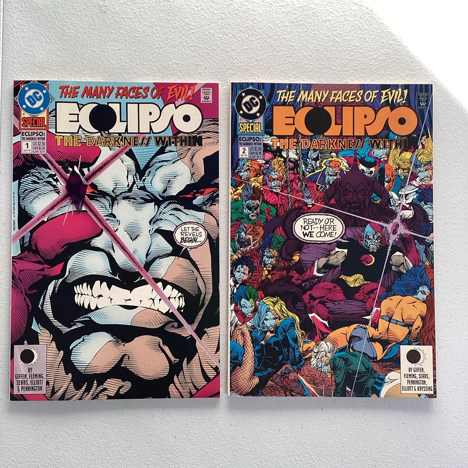 Eclipso the Darkness Within Special #1 and #2 complete set DC 1992 FN VF