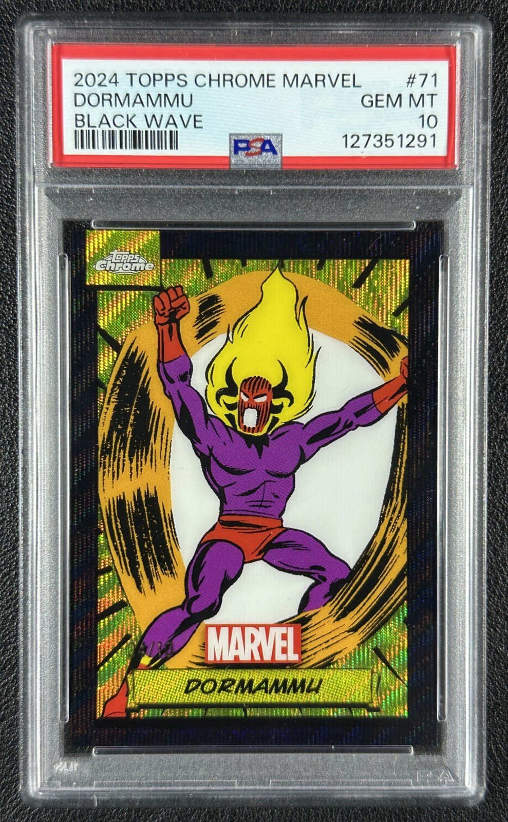 DORMAMMU PSA 10 2024 TOPPS CHROME MARVEL #71 BLACK WAVE REFRACTOR 4/10
