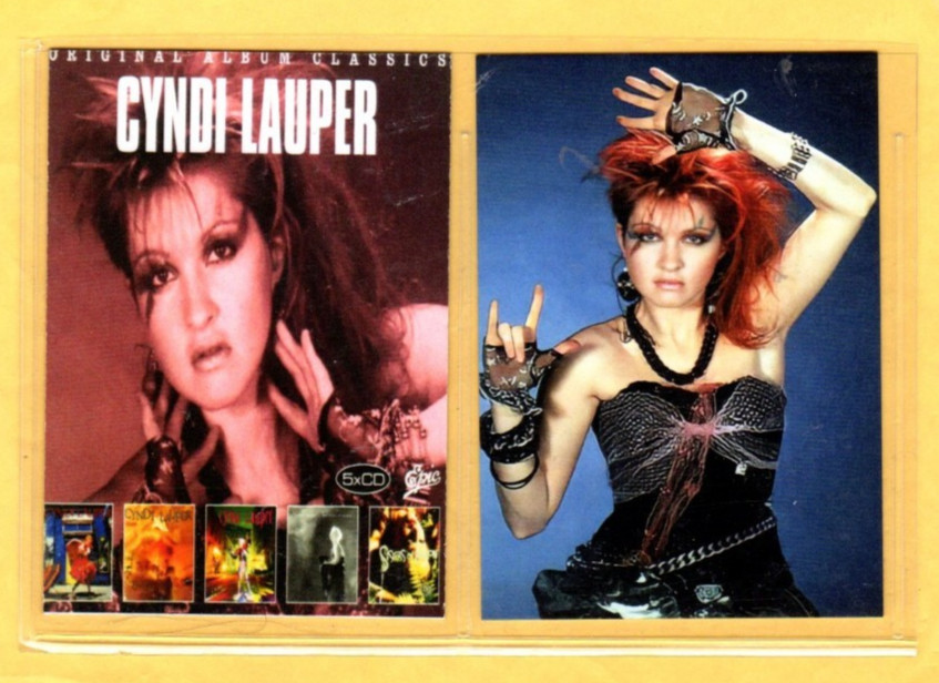 CYNDI LAUPER     CUSTOM  NOVELTY TRADING CARD 2 CARDS   SET