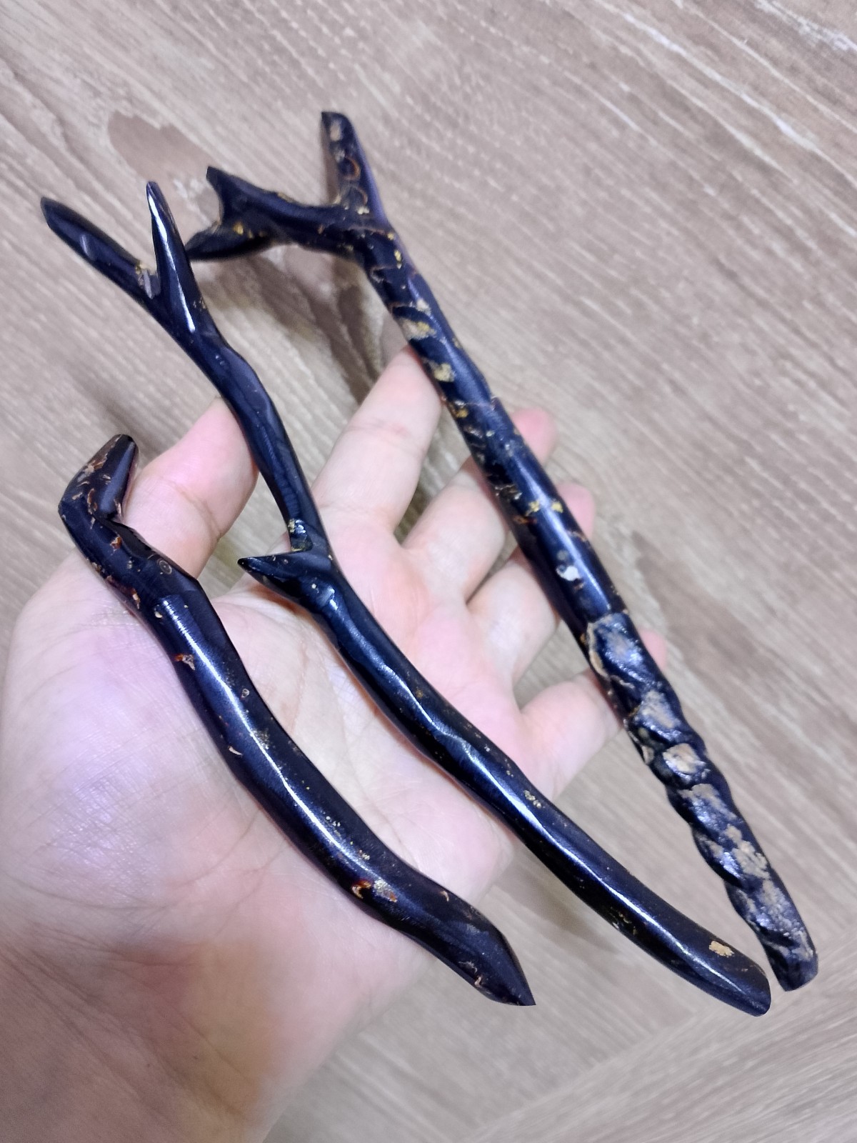 Genuine Black Coral Branch 1 With natural contours 80 gr Specimen for jewelry