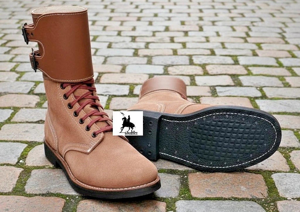 WW2 Repro US Army Leather Buckle Boots - US Size 7 to 14