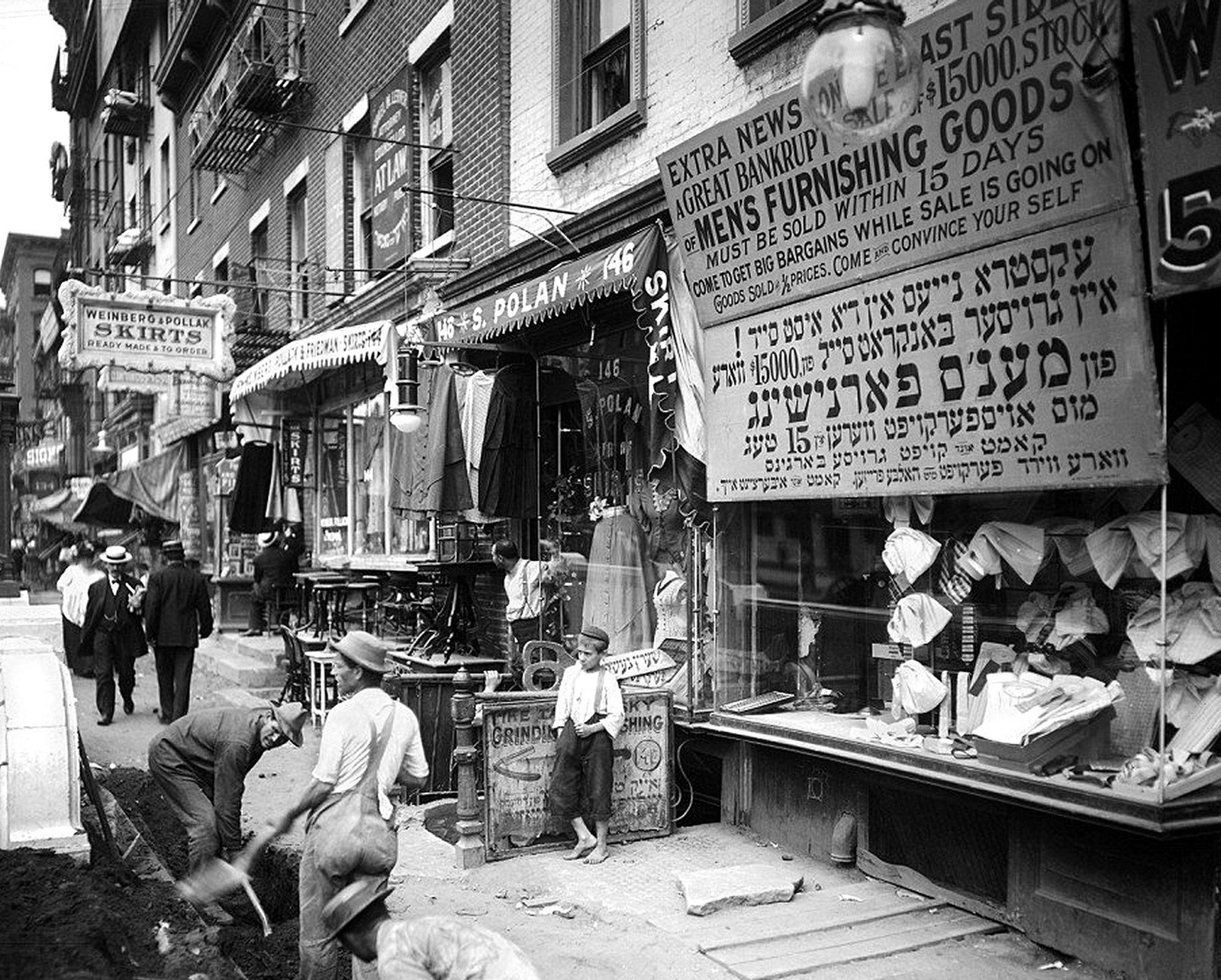 1908 NEW YORK Delancy Street Shops Photo (229-N)