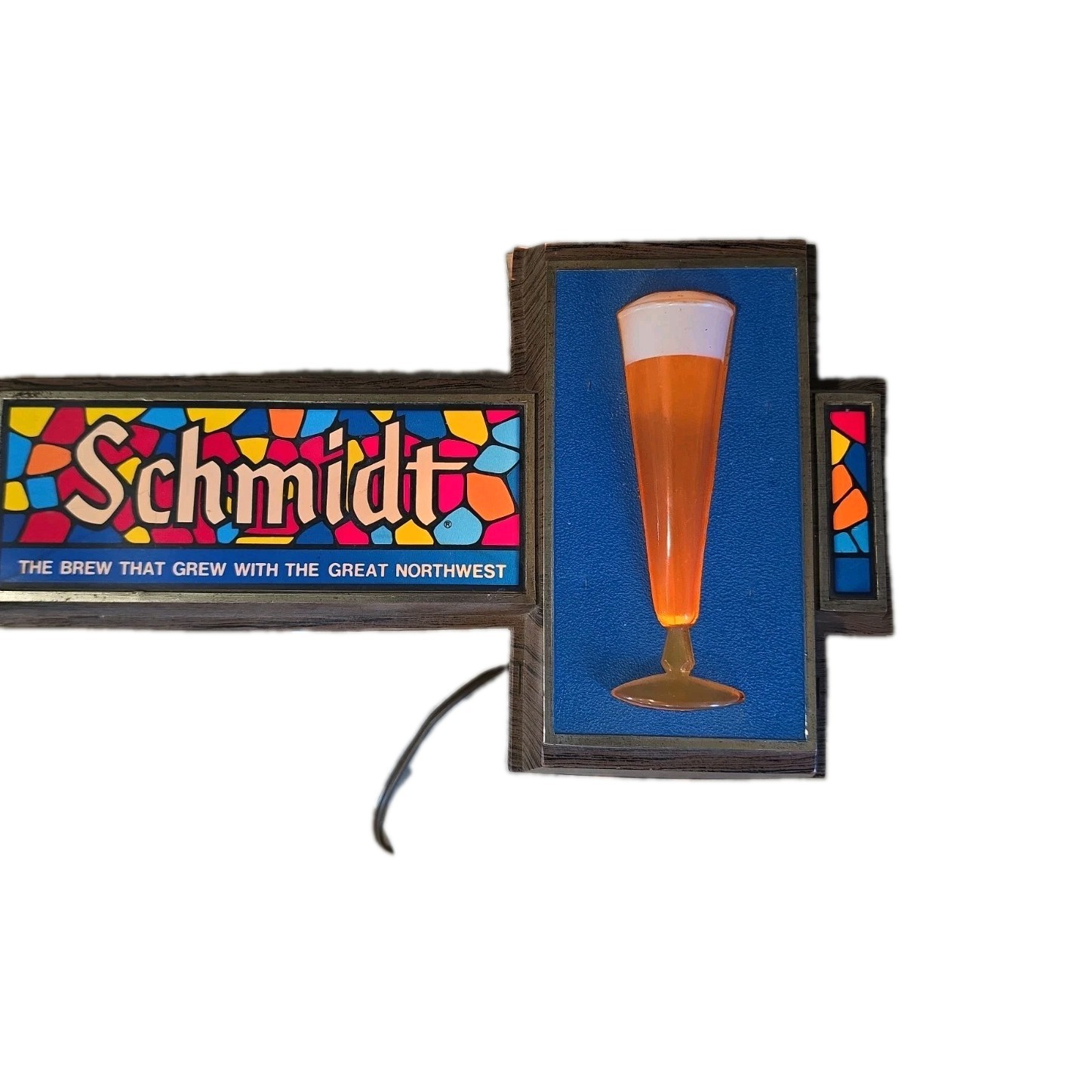 Rare 70s Schmidt Light Up Beer Sign Lights Up Bubbler Works