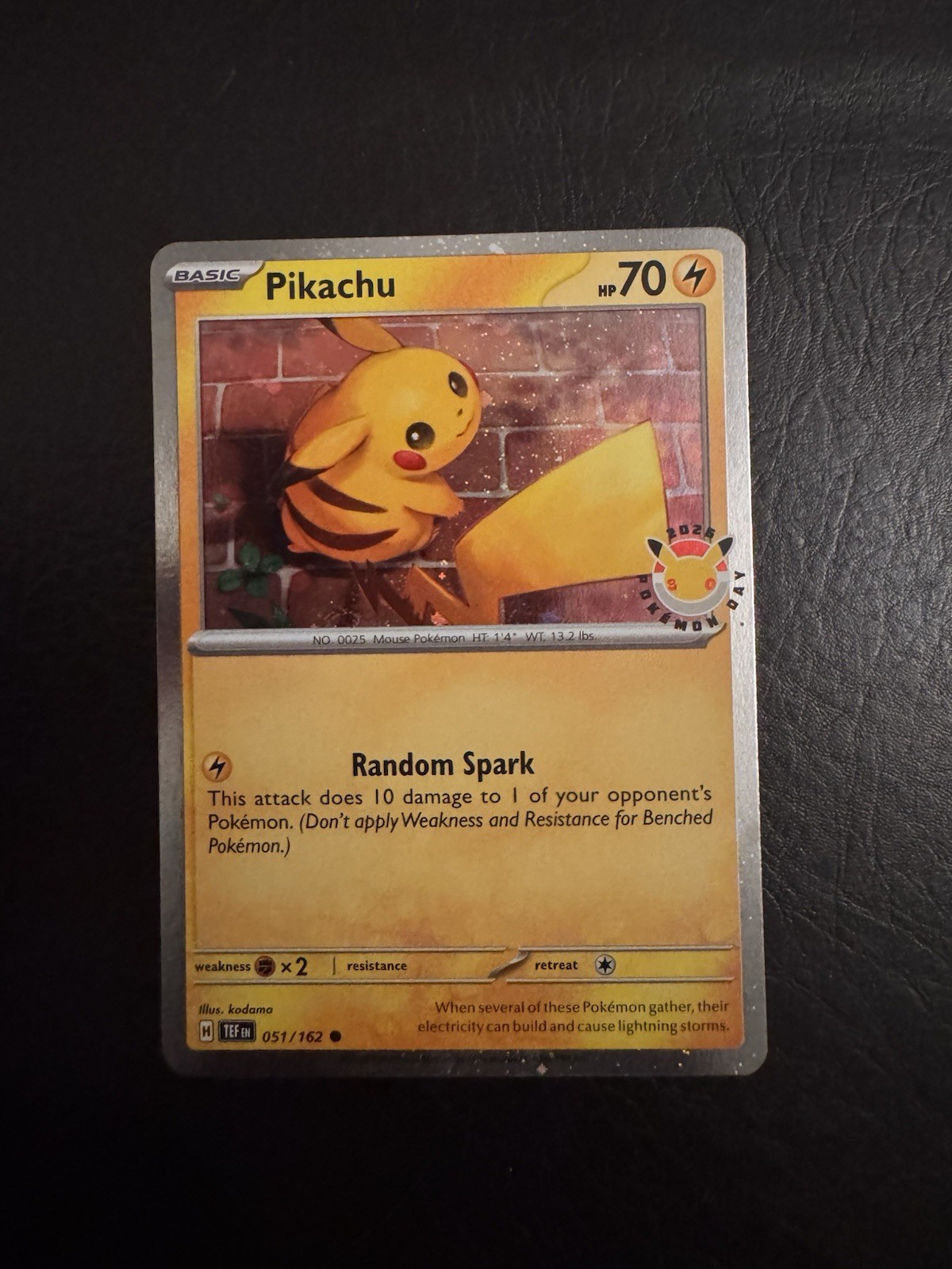 Pokemon TCG Pikachu Pokemon Day Promo Stamped 051/162 Holo