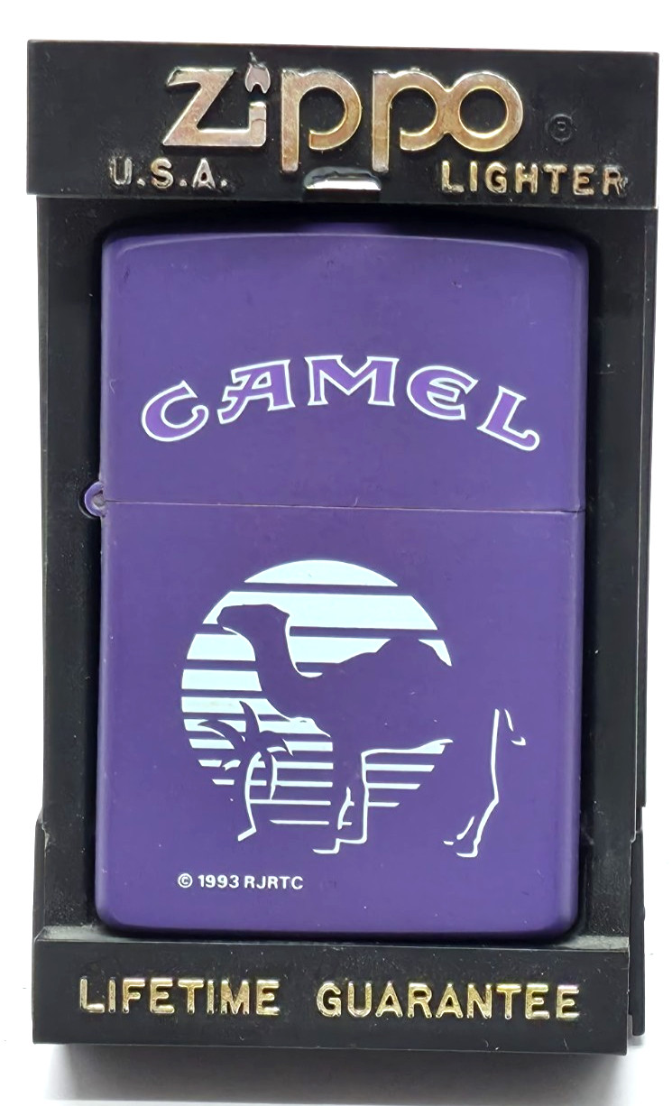 Vintage 1993 Zippo Camel Cigarettes Purple Matte Advertising Lighter