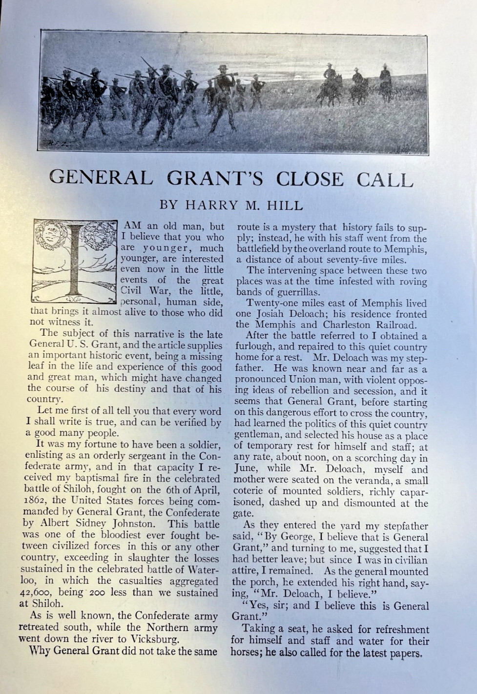 1907 General Grant's Close Call Civil War