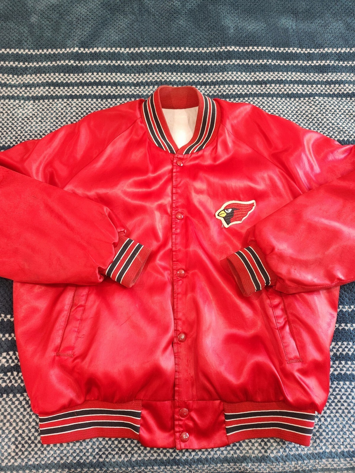 Vintage 80’s St. Louis Football Cardinals Satin Jacket Size: Large Chalk Line