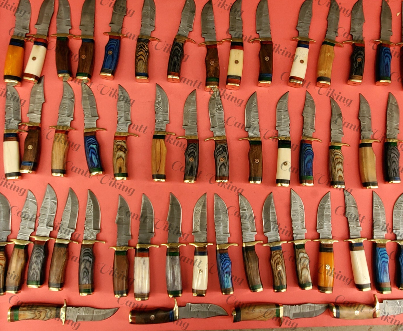 LOT OF 60 PC CUSTOM HANDMADE DAMASCUS STEEL 6