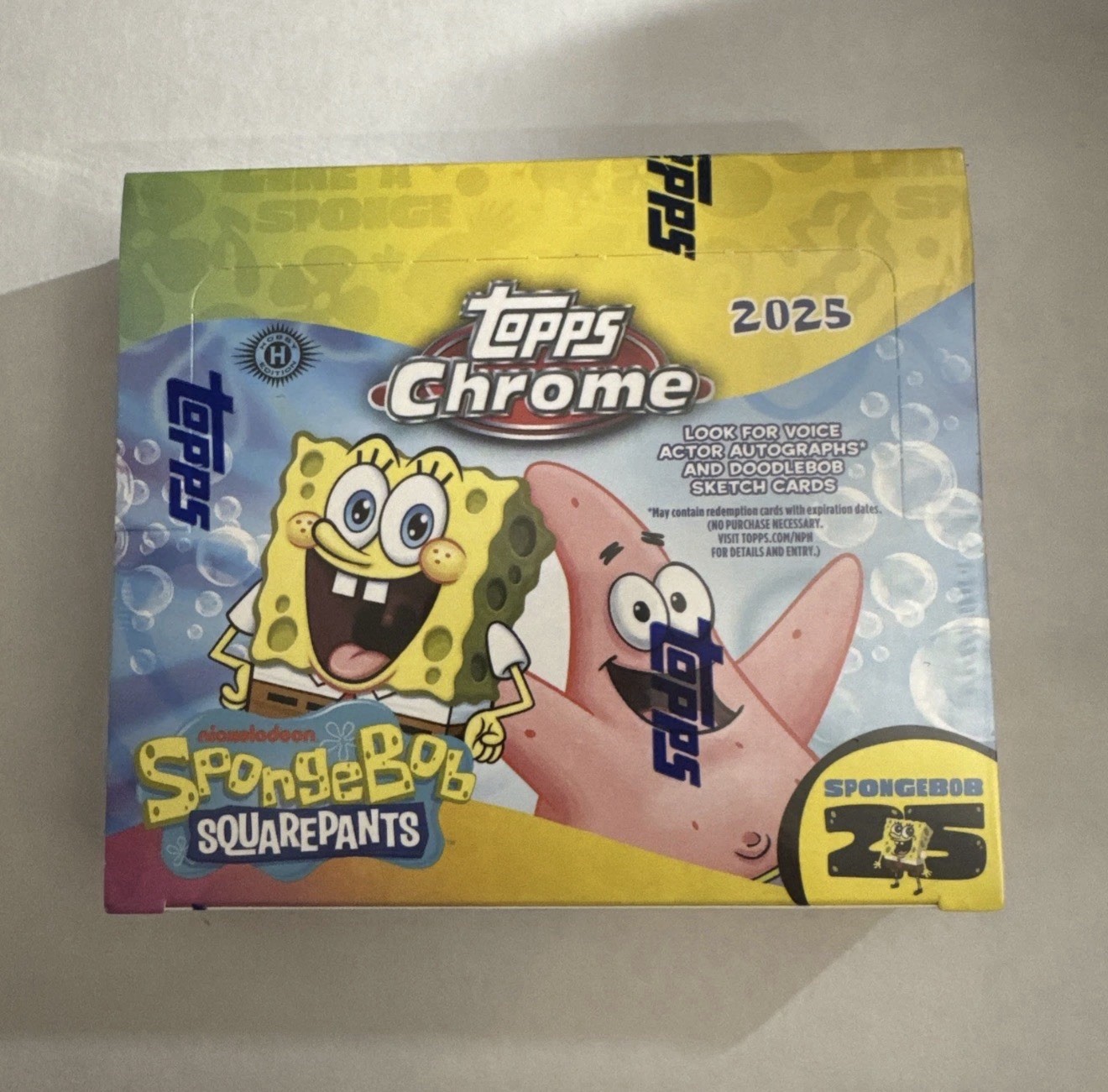 2025 Topps Chrome Spongebob Squarepants 25th Anniversary Sealed Hobby Box