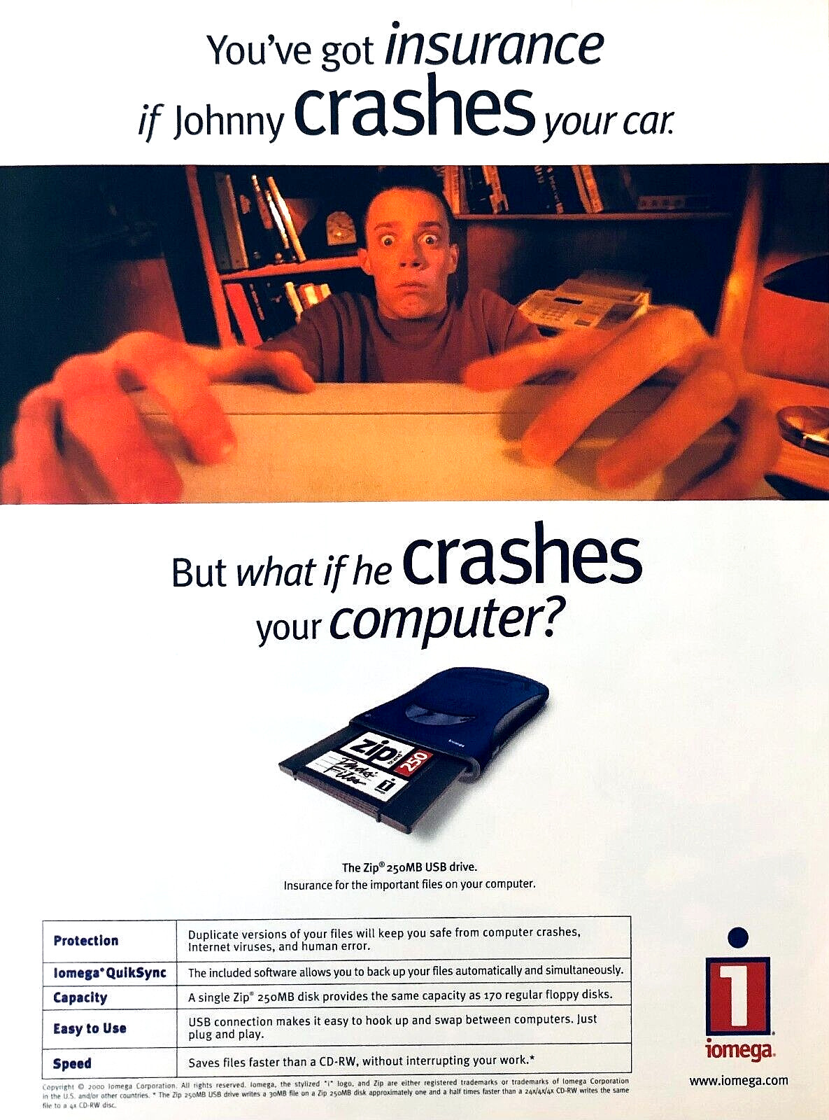 IOMEGA ZIP USB DRIVE & DISKS—2002 MAGAZINE ADVERTISEMENT—ORIGINAL PRINT AD