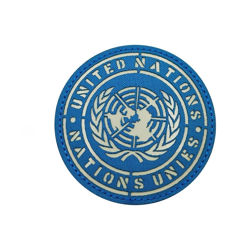 Reflective IR UNITED NATIONS NATIONS UNIES F/L UN BLUE Army Hook Loop Patch-K