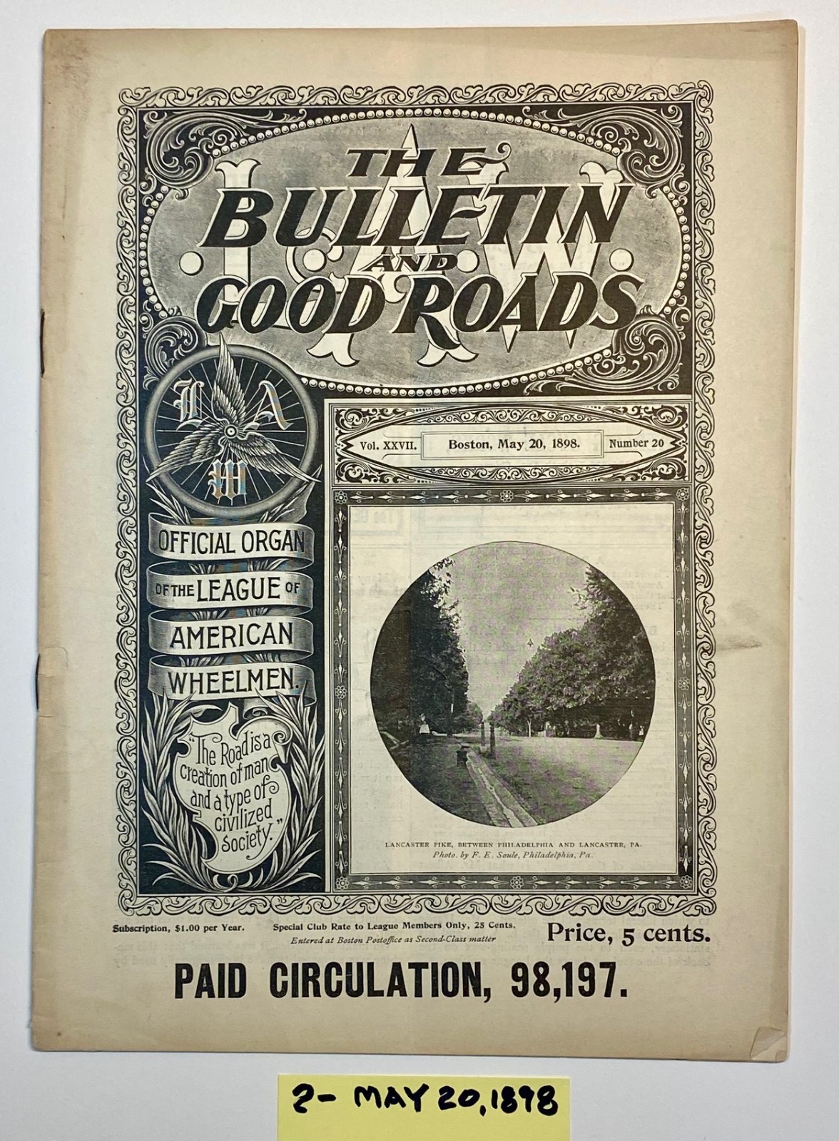May 20, 1898 Bicycle Magazine - The Bulletin and Good Roads (LAW)