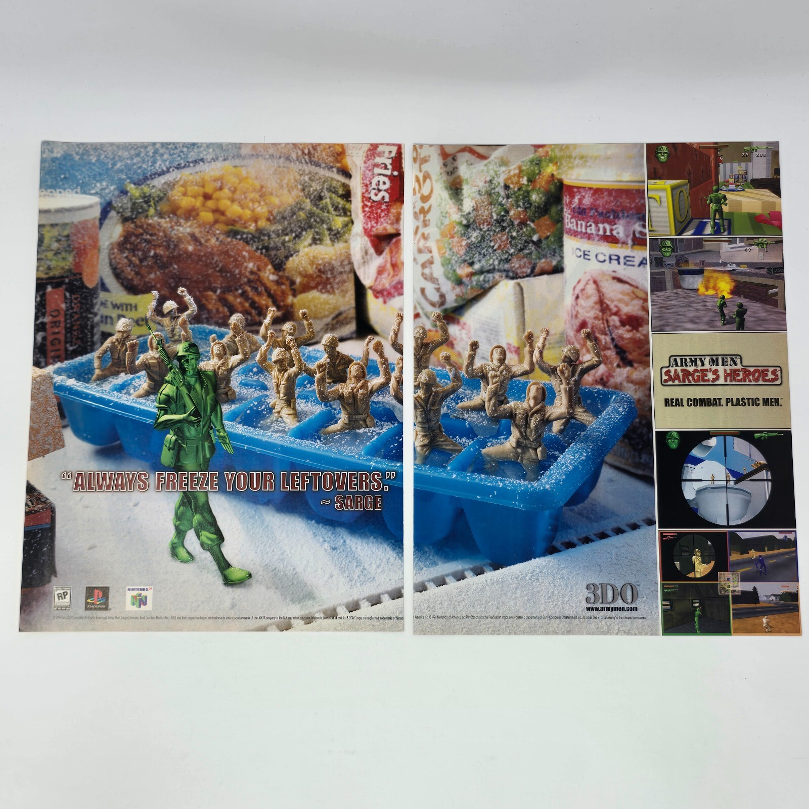 Army Men Sarge's Heroes PlayStation 1 PS1 N64 Freeze Print Ad/Poster Promo Art