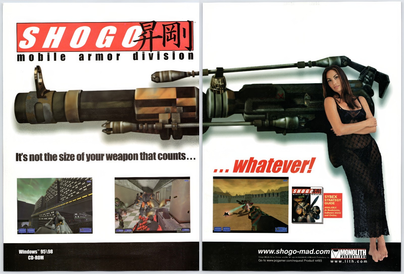 Shogo Mobile Armor Division - PC - Vintage Original Print Ad/Poster Promo 1998