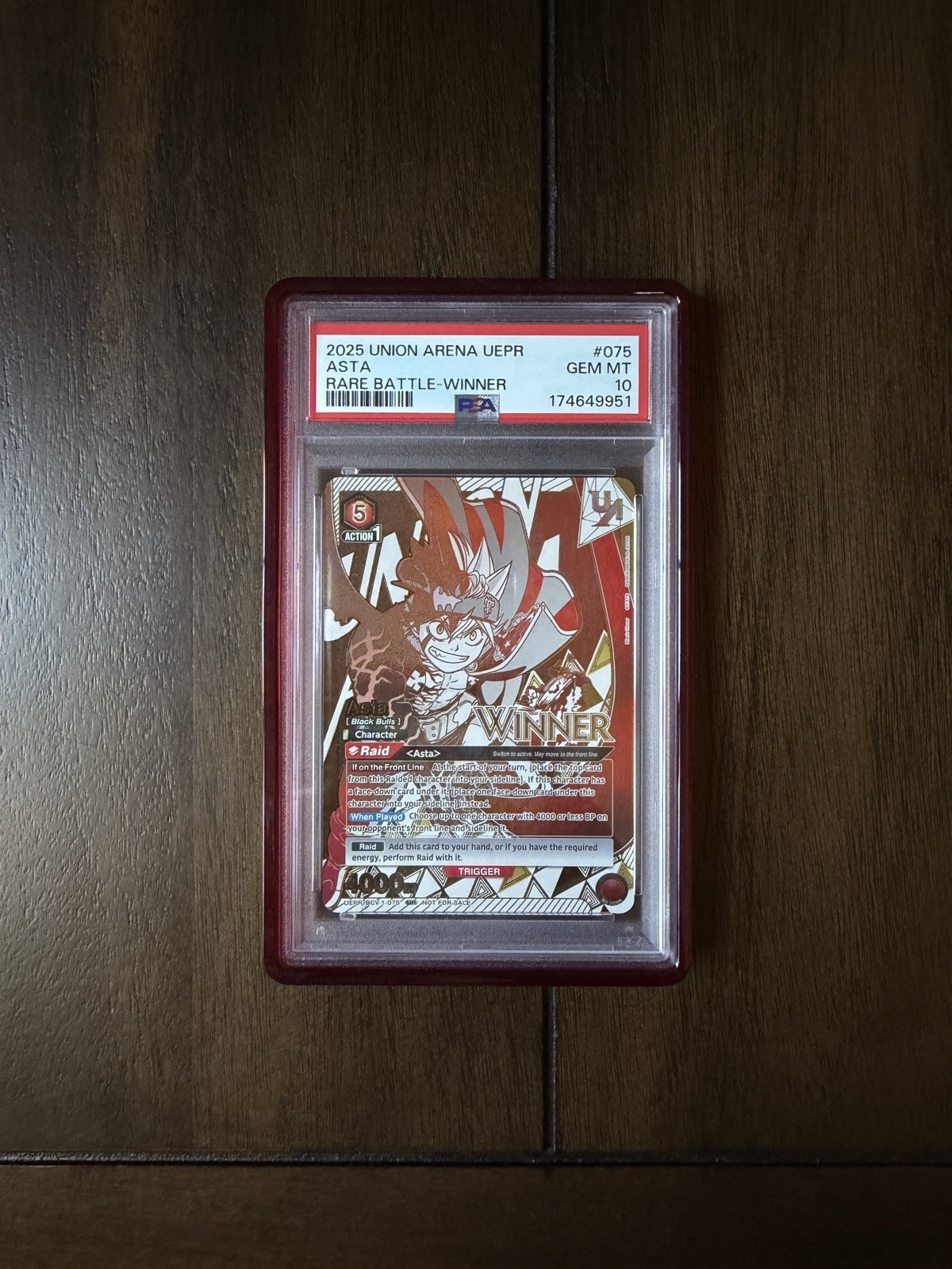 Union Arena 2025 UEPR Asta Rare Battle Winner #075 PSA 10 Graded English