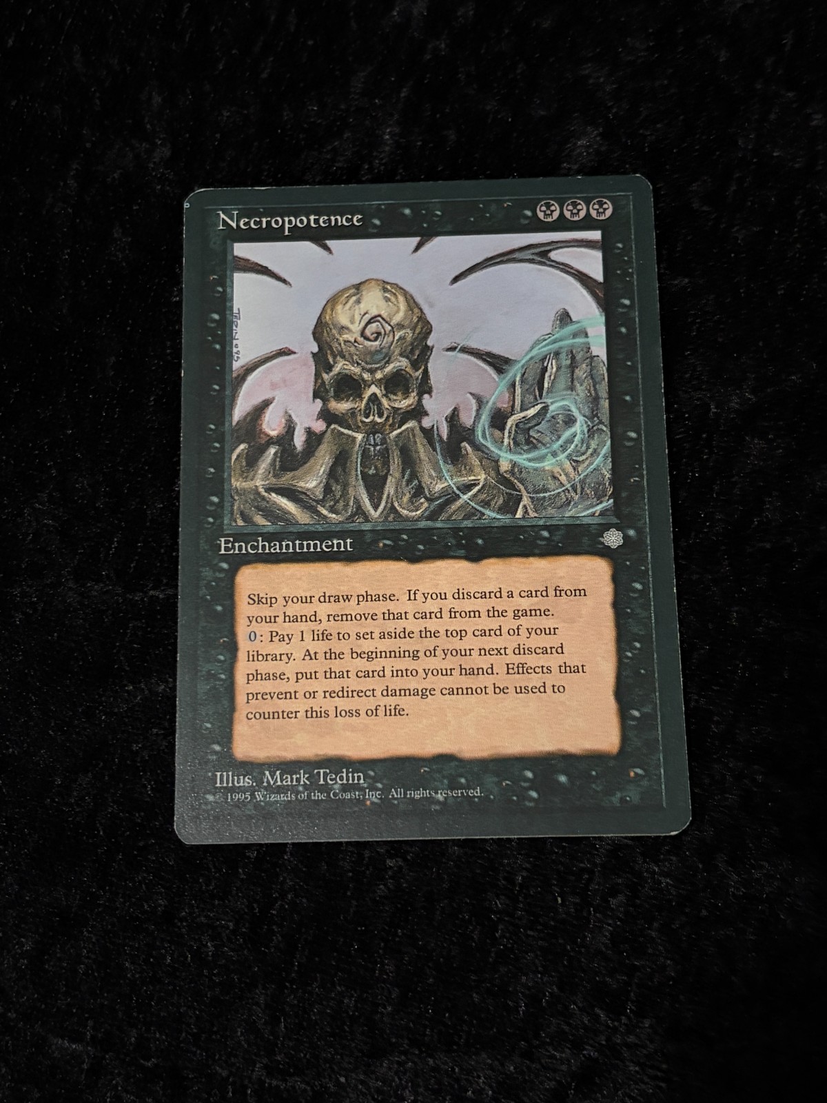 Magic the Gathering Necropotence Ice Age in New Protective Case