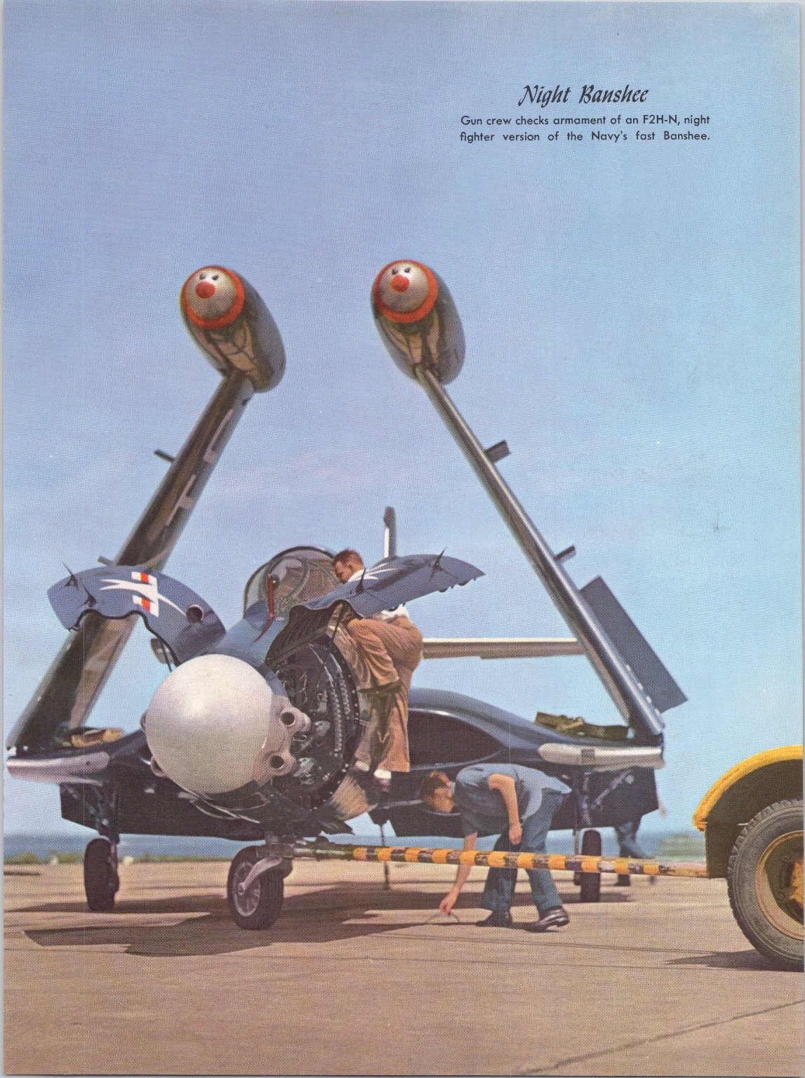 1950s US Navy F2H-N Night Banshee Jet Fighter Aircraft Magazine Print