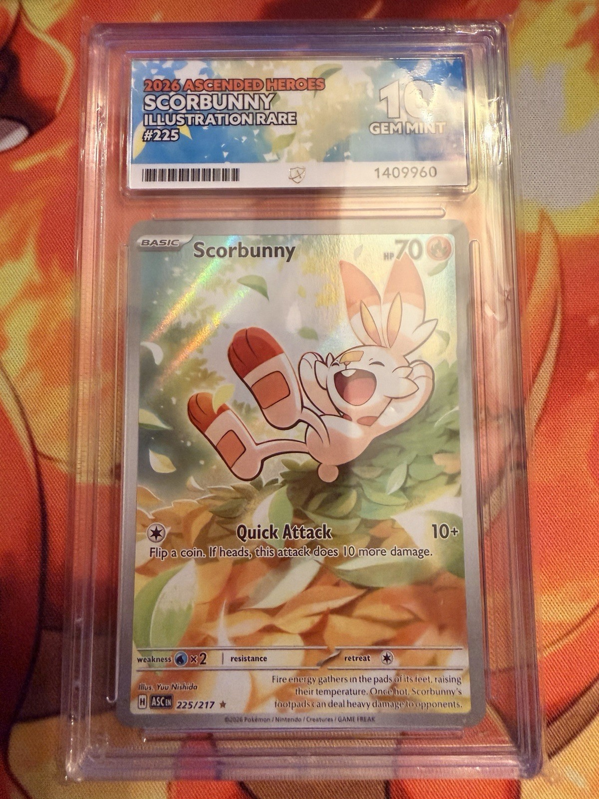 2026 Pokemon Scorbunny 225/217 Ascended Heroes Illustration Rare ACE 10