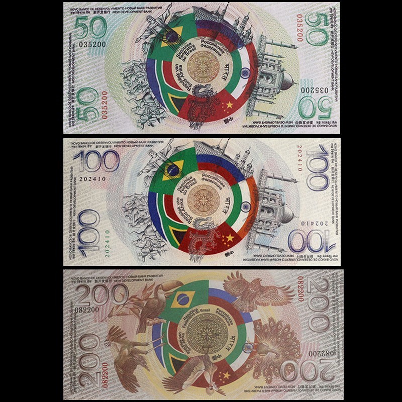 3pcs BRICS Summit Advertised Global Note 50 100 200 Value Collection card  UNC