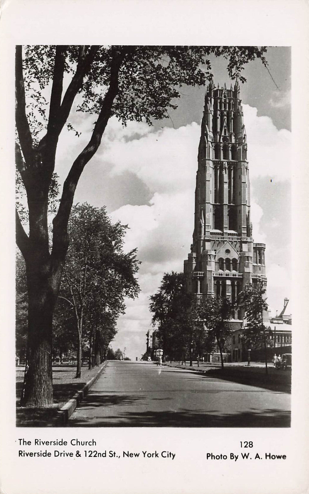 RIVERSIDE CHURCH REAL PHOTO POSTCARD NY NEW YORK CITY 1930s RPPC
