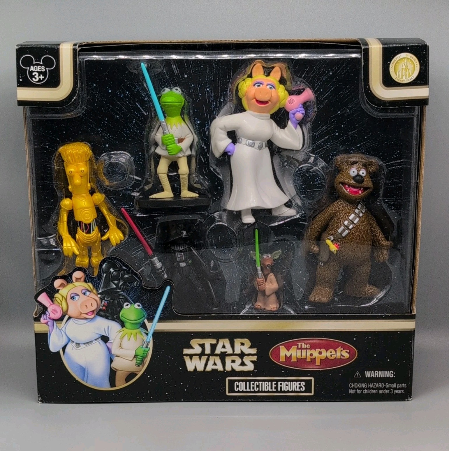 NEW Disney Theme Park Star Wars Muppets Figure Set Kermit Piggy Gonzo 2008 NIB