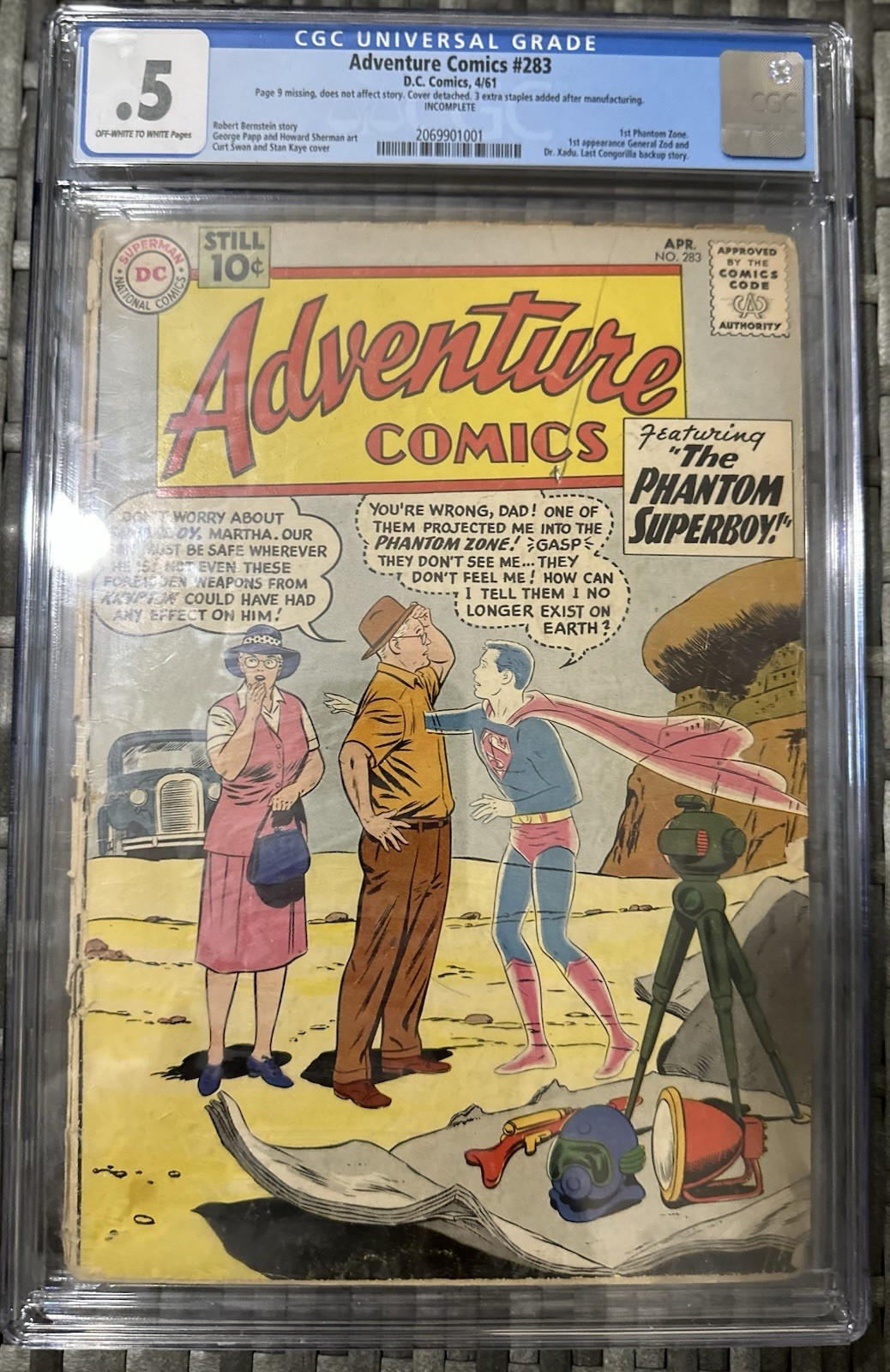 Adventure Comics #283 CGC 0.5 First Appearance Of General Zod Phantom Zone