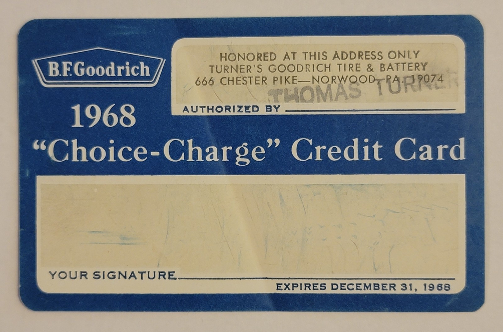 Vintage Expired 1968 B.F. Goodrich \