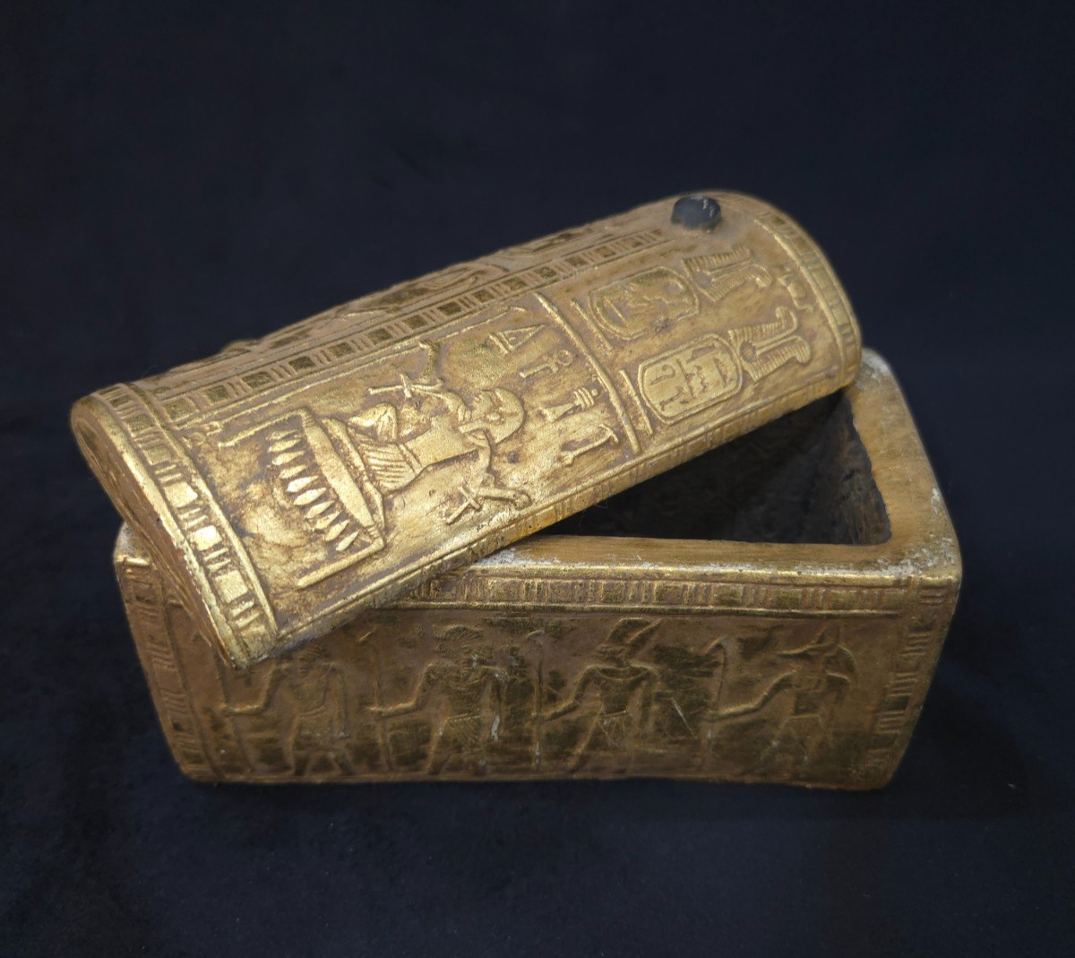 Ancient Egyptian Antiques Funerary Chest Four Sons of Horus Hieroglyphs Stone BC