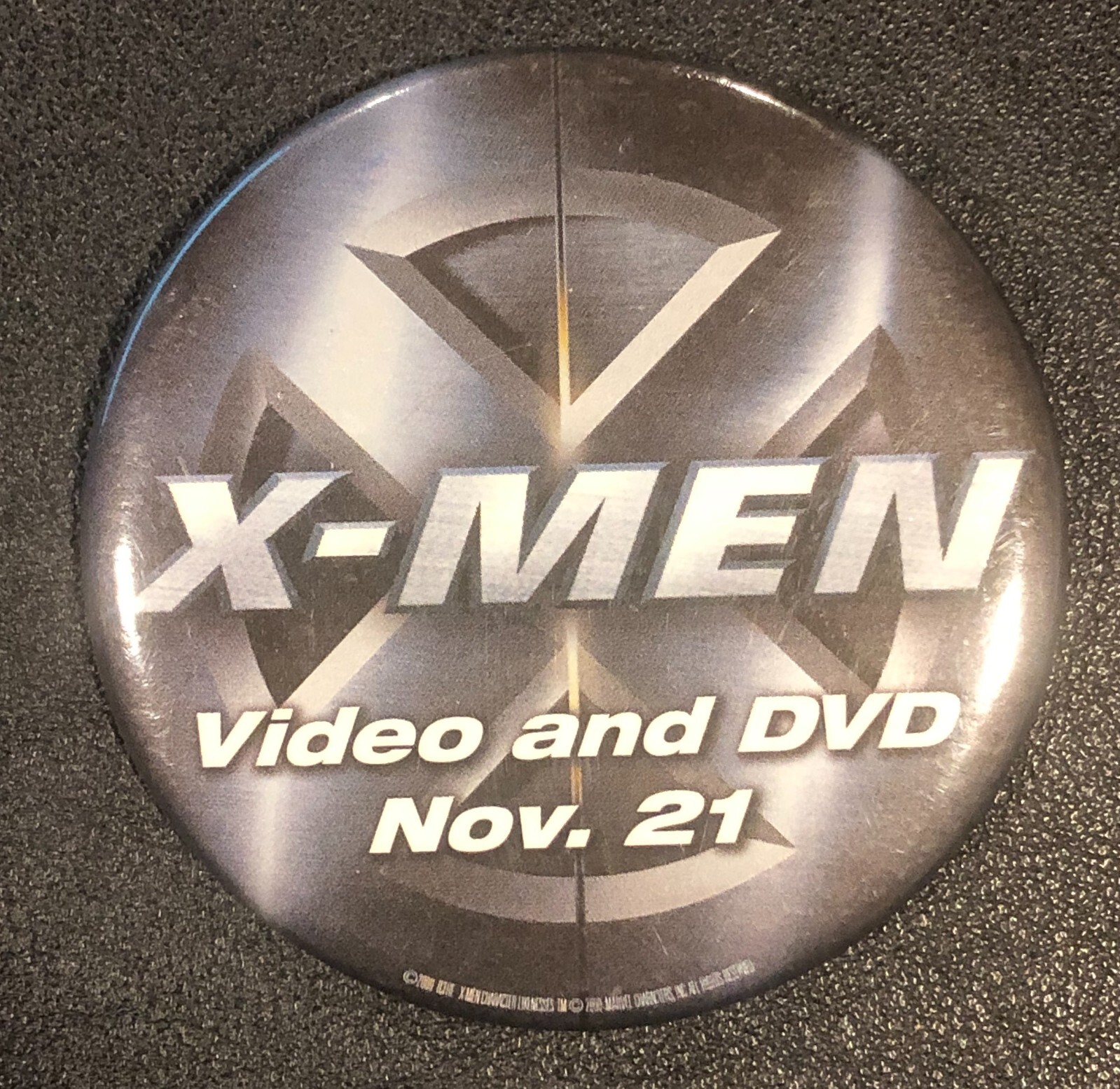 X-Men Marvel Original VINTAGE Movie Button Pinback Video and DVD