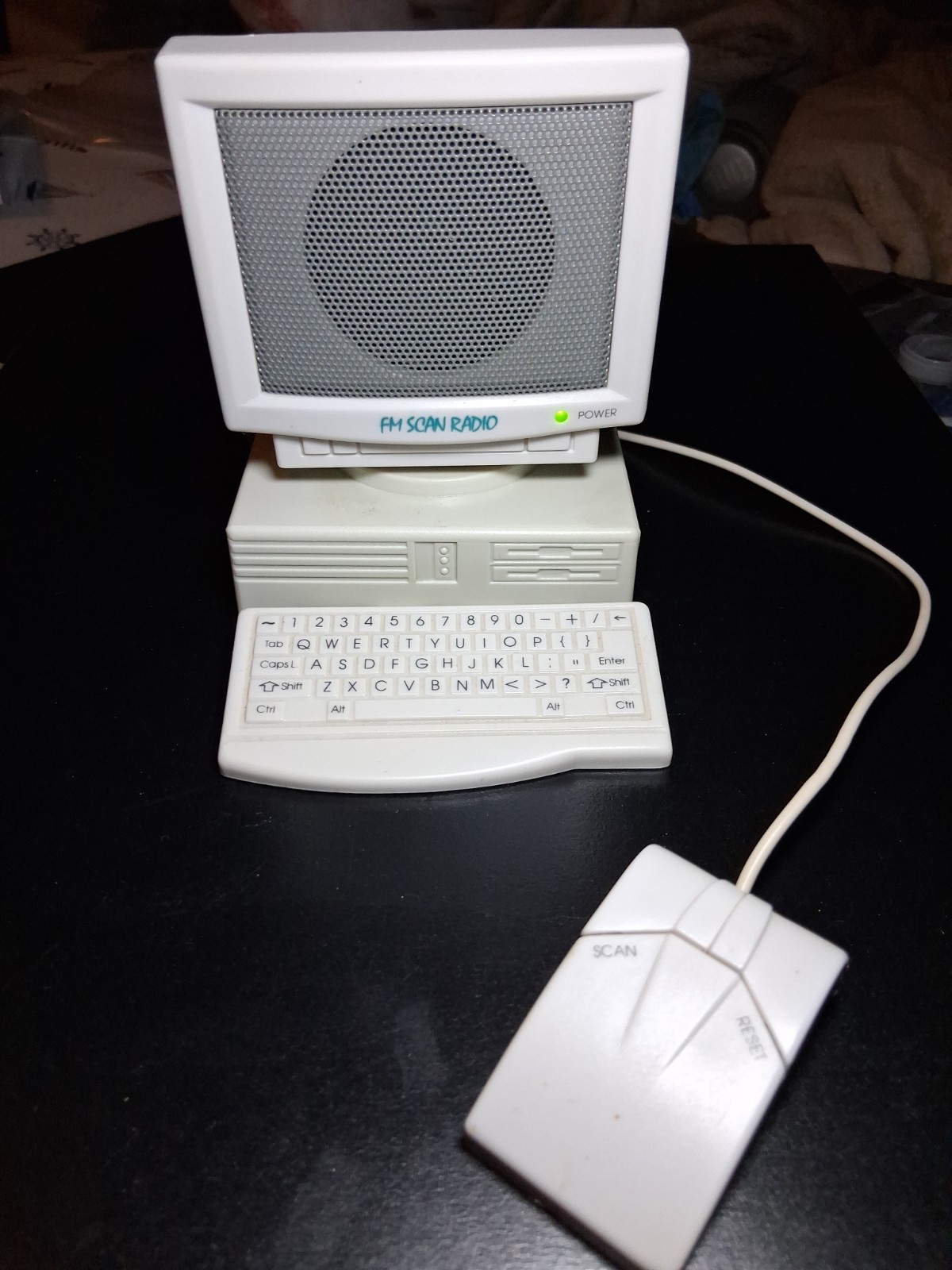 Vintage 90s. Curtis Miniature Mini PC Computer with FM Radio, Auto Scan