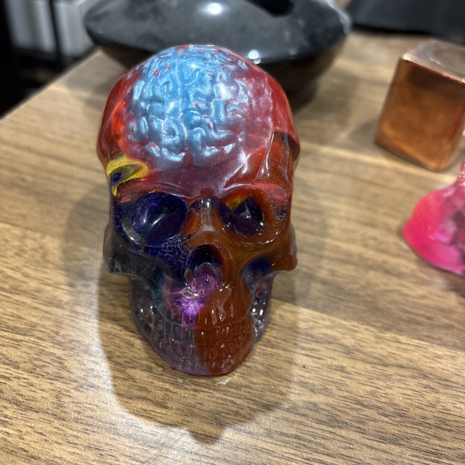 Larger SKULL with multiple layers Epoxy Resin One Of A Kind ART