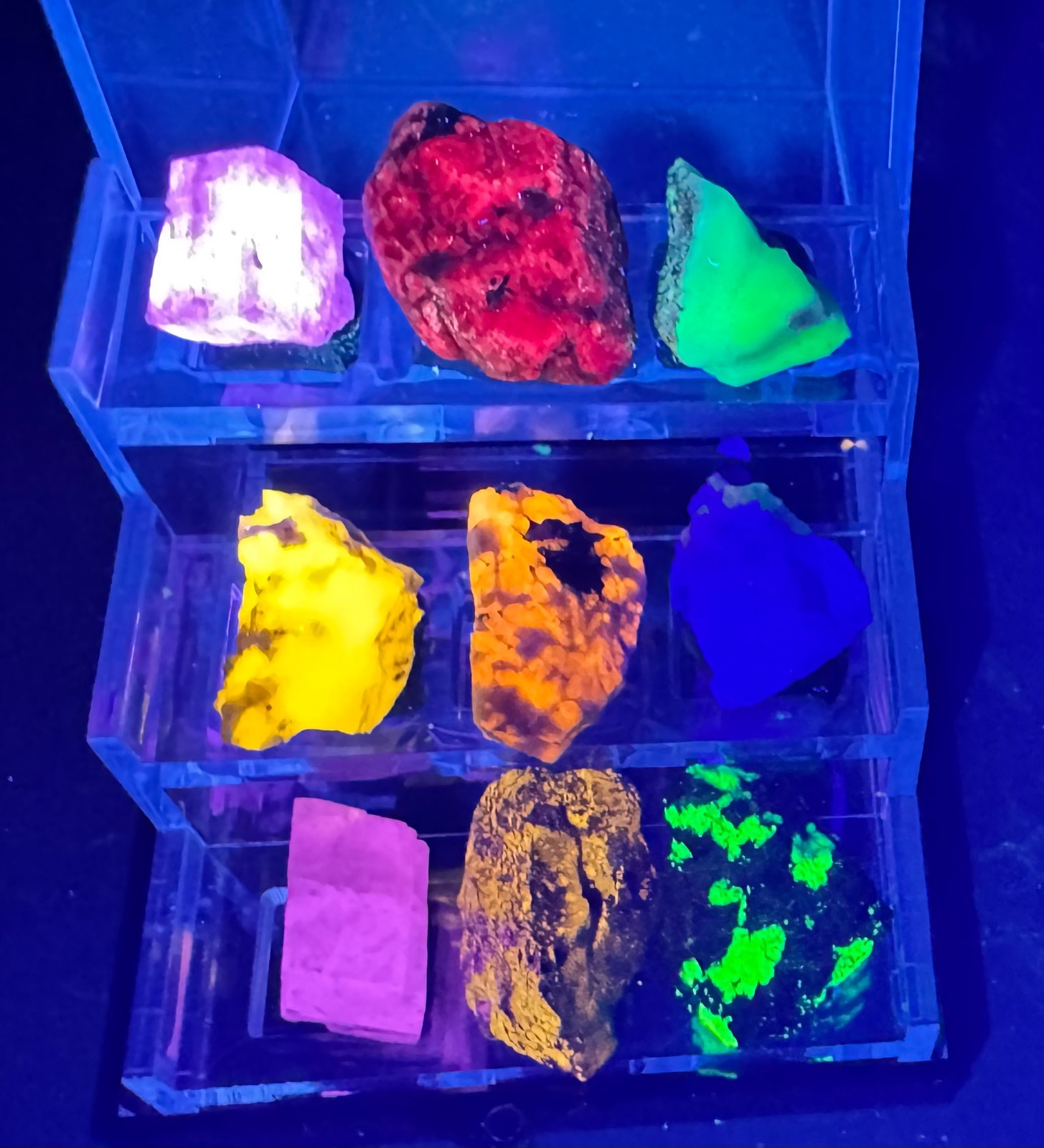 COMBO 365nm LONGWAVE UV LED Light & Ultraviolet  Fluorescent Mineral Collection1