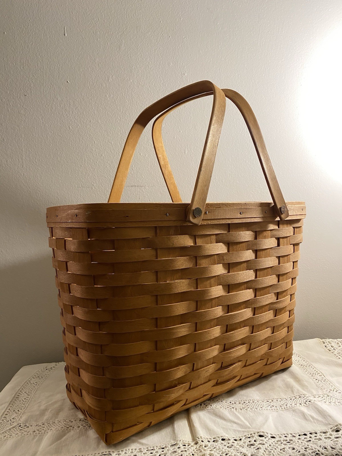Longaberger Basket Handwoven 1995 Big Picnic Basket