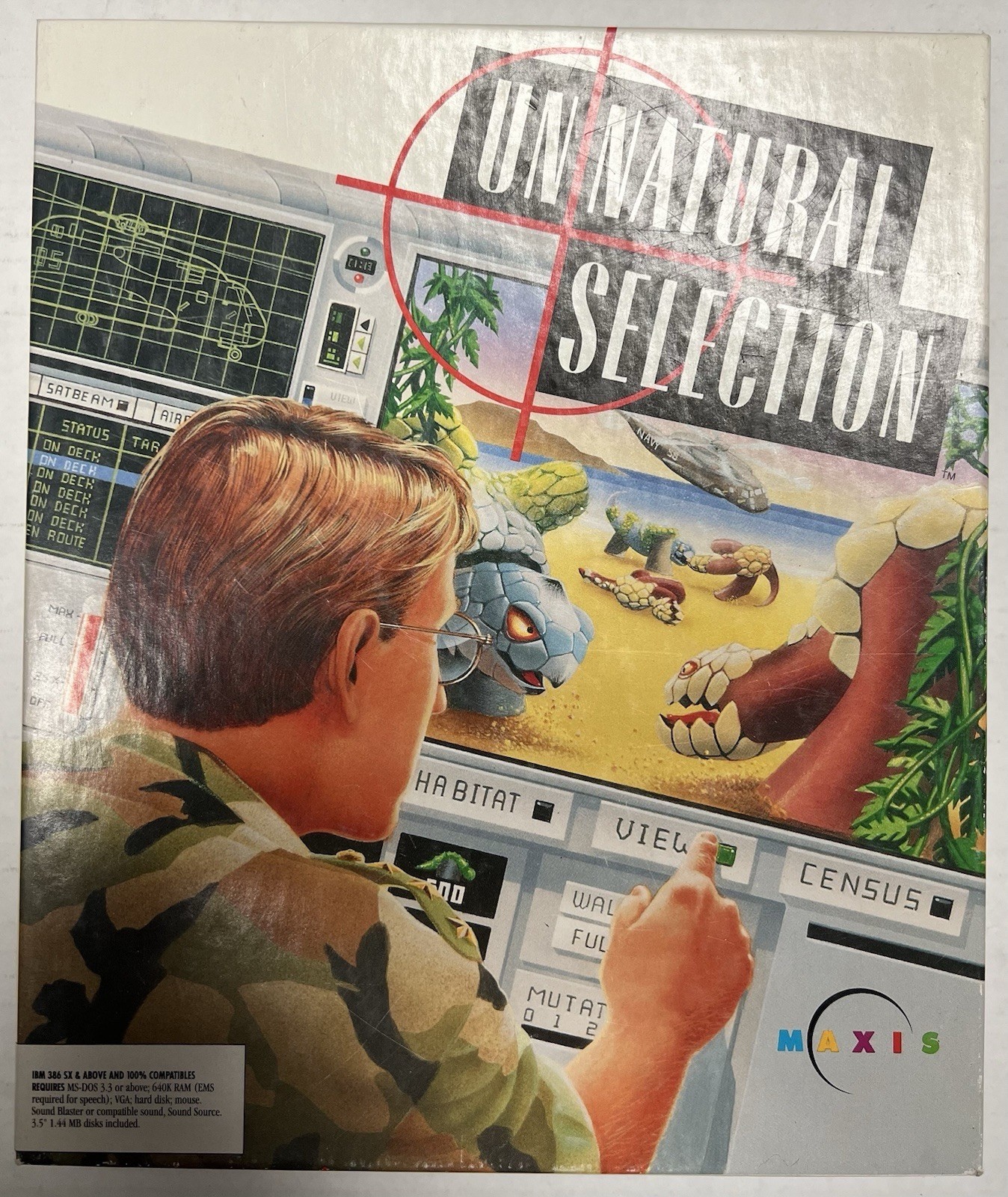 UnNatural Selection (PC, 1993) Full Big-Box Edition w/ Manual + 7 Floppy Disks