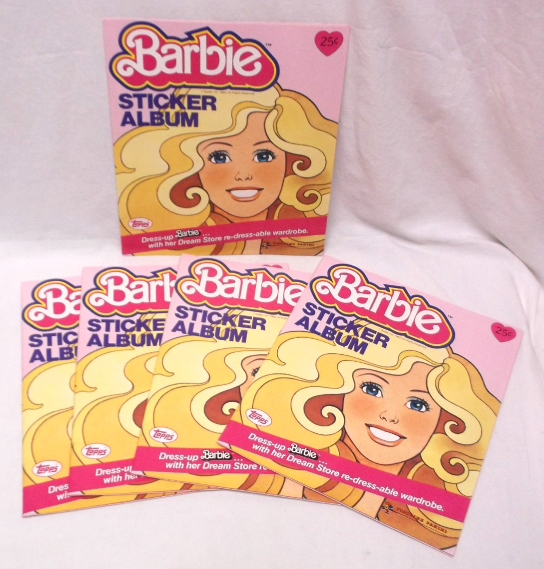 Mattel Barbie Topps Panini Sticker Album Group of 5