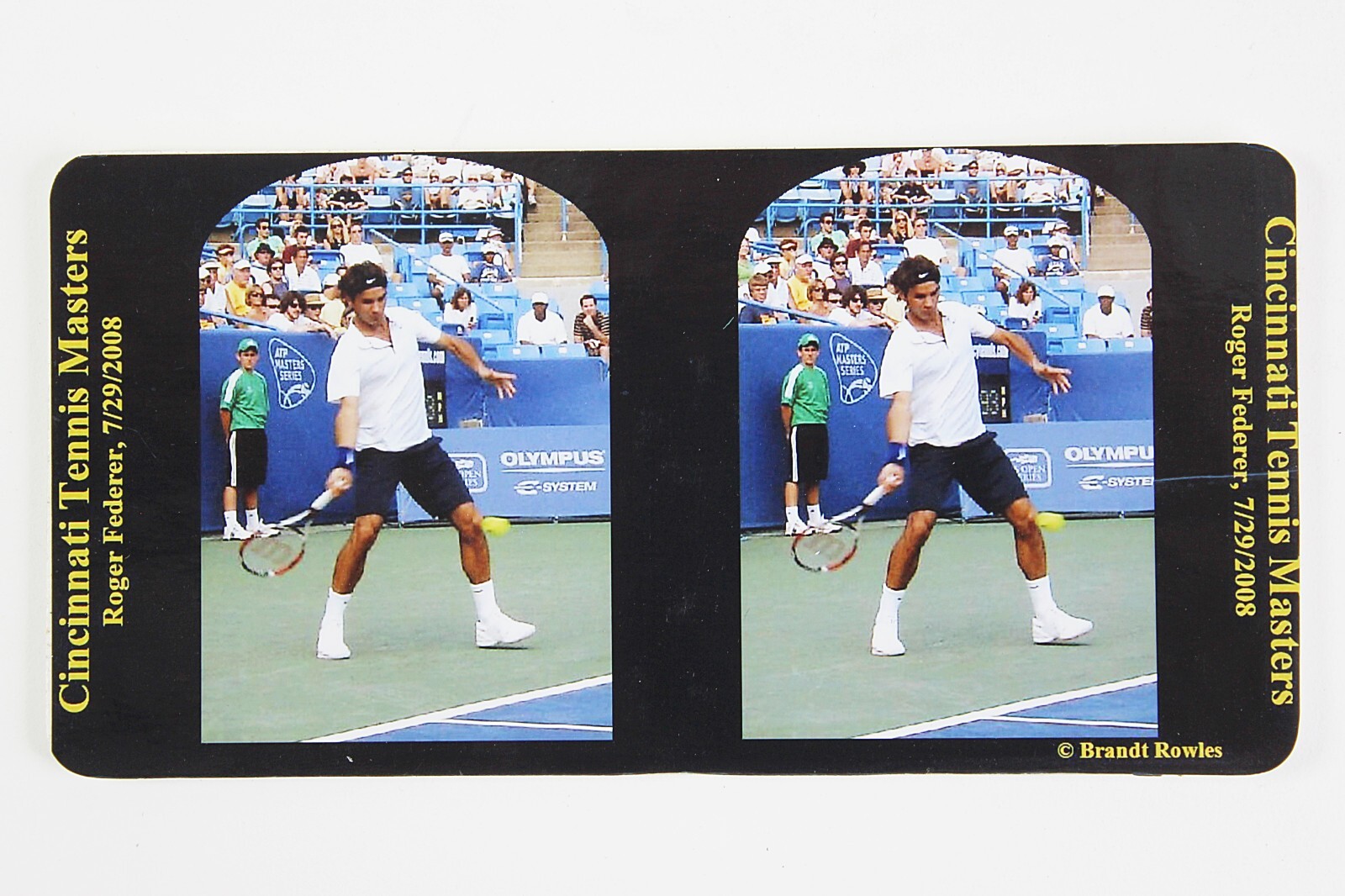 ROGER FEDERER Cincinnati Tennis Masters Color Stereoview 2008 Brandt Rowles #5
