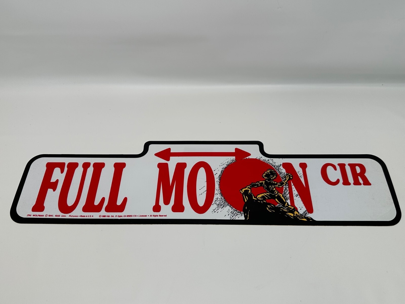 Vtg 1988 H&L Plastic Halloween Street Sign Dracula, Wolfman, Frankenstein PICK
