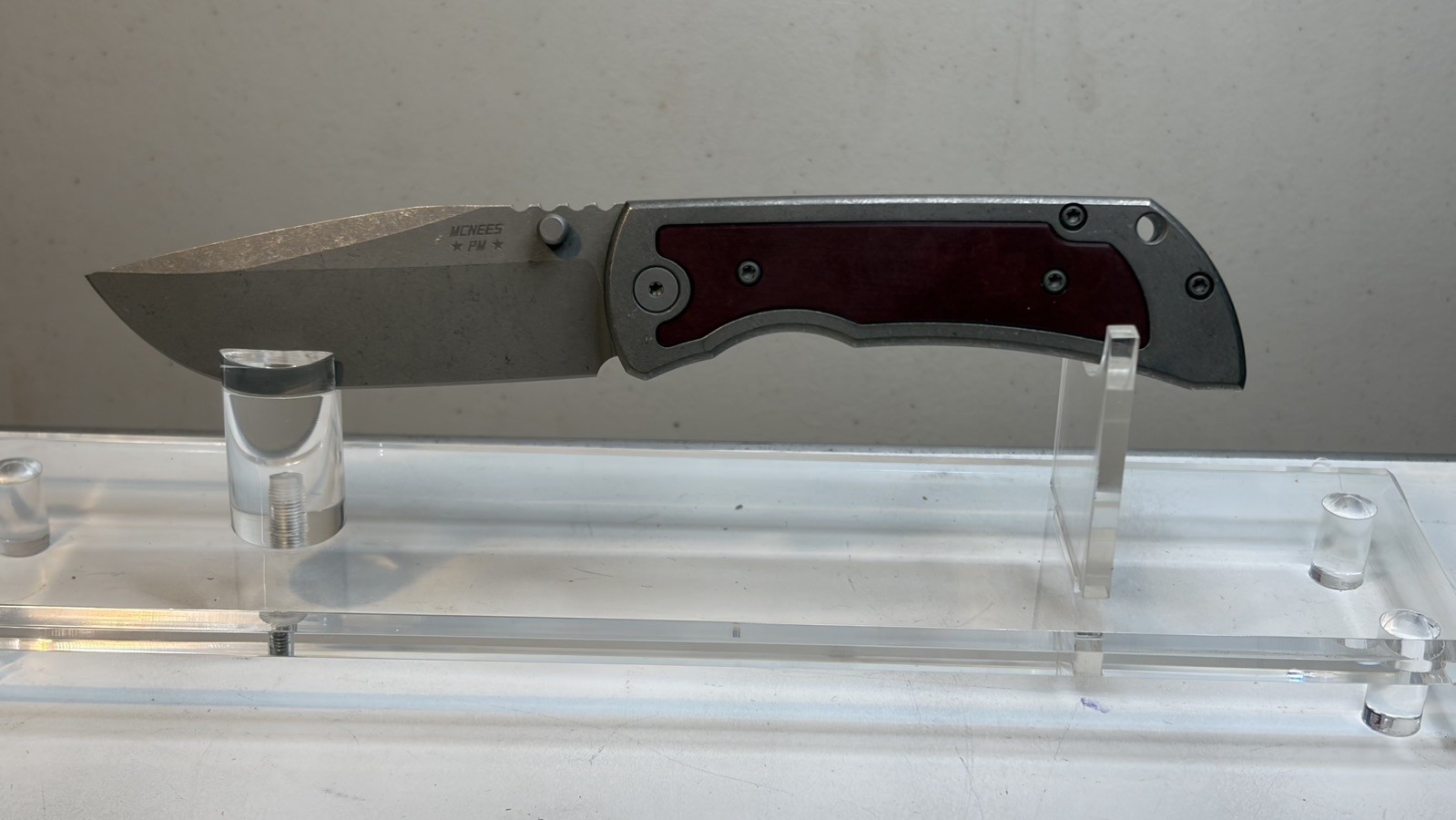 McNees PM MAC 2 3.5 Gen 2 CPM MagnaCut Wine Richlite Inlay Atomic Titanium Knife