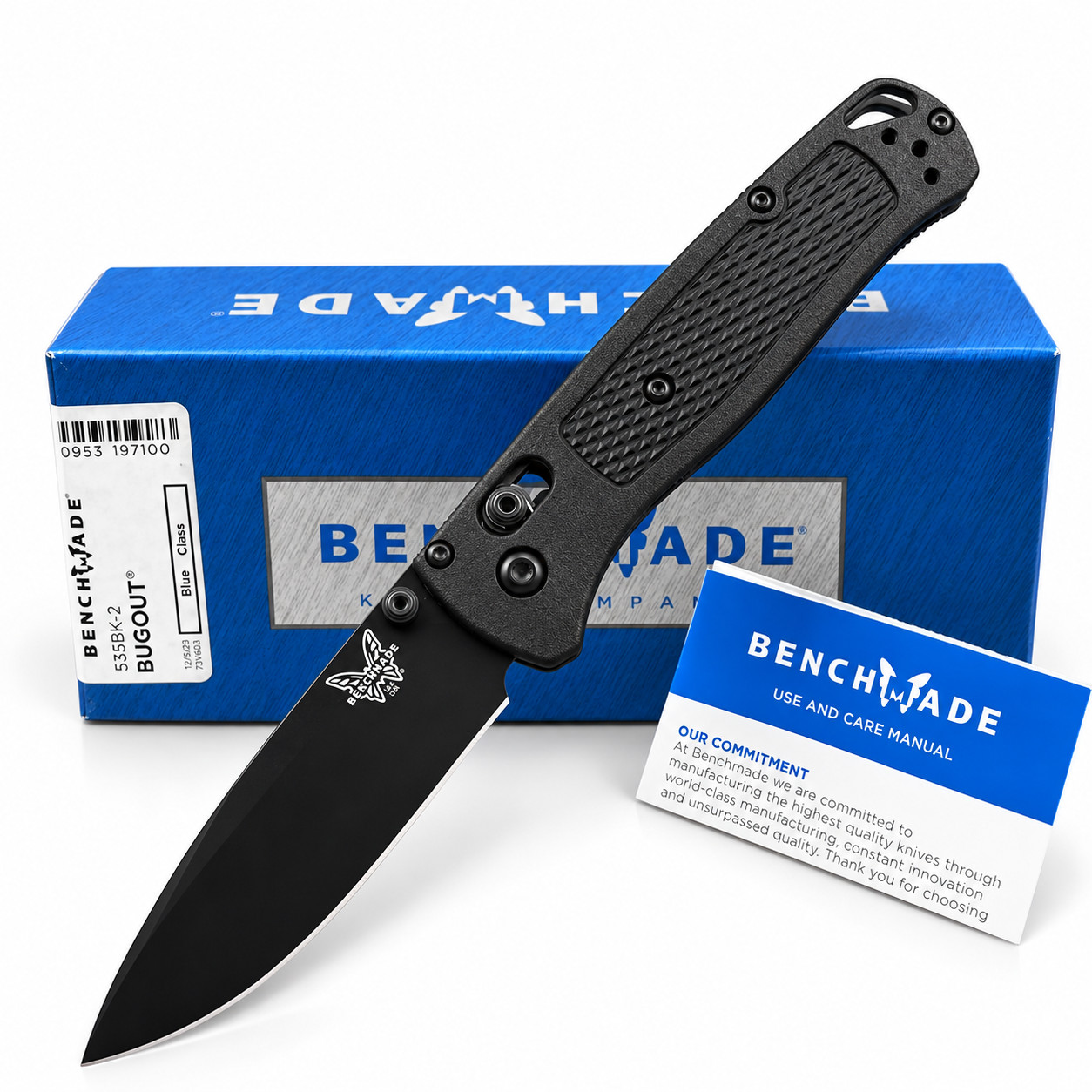Benchmade-Knives Bugout-(535BK-2) Black CF-Elite Handle CPM-S30V-Steel Knives