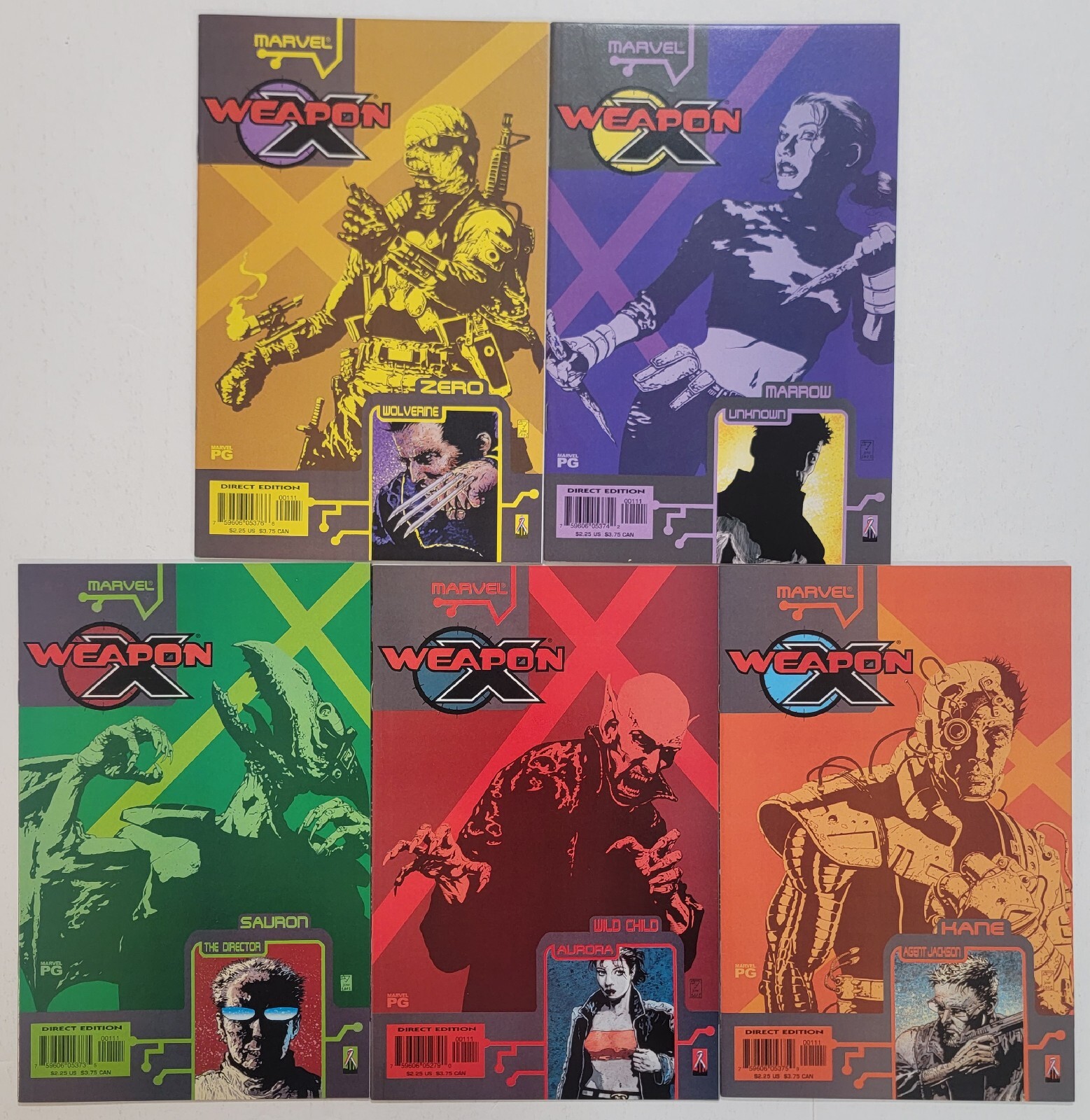 Weapon X: The Draft Complete Lot (5) 5X #1 NM/NM+ 2002 Wolverine, Agent Zero