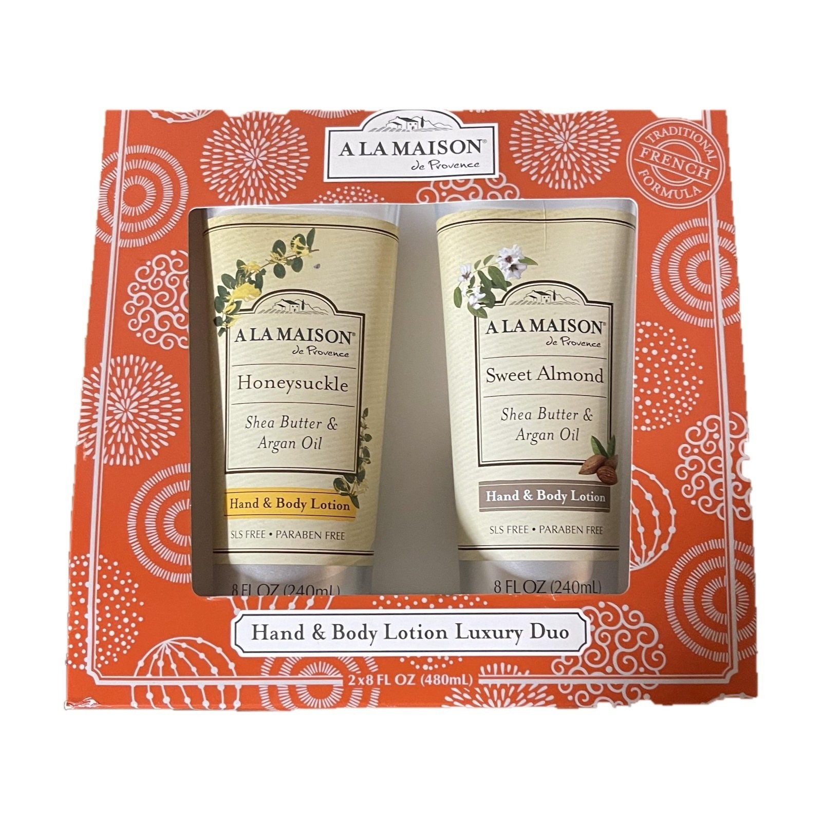 NEW A La Maison Hand Body Lotion Luxury Duo Gift Set-Honeysyckle + Sweet Almond