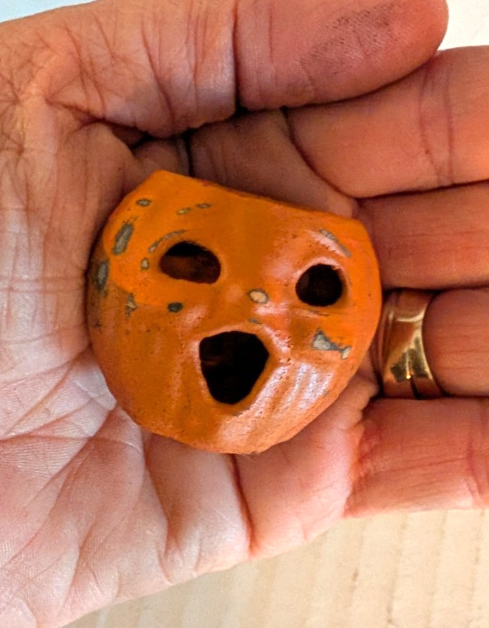 Dollhouse Miniature OOAK Halloween paper mache style choir boy Jack O Lantern