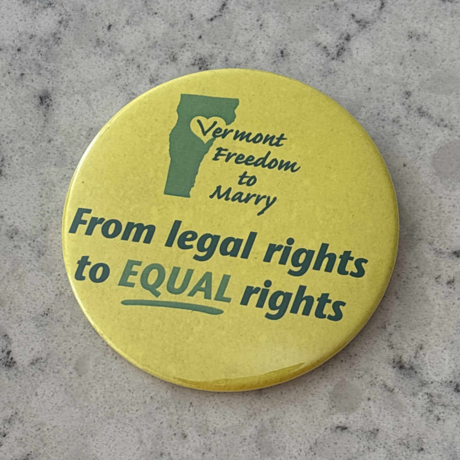 Rare Vermont Freedom to Marry Pin – Marriage Equality Movement History, LGBTQ