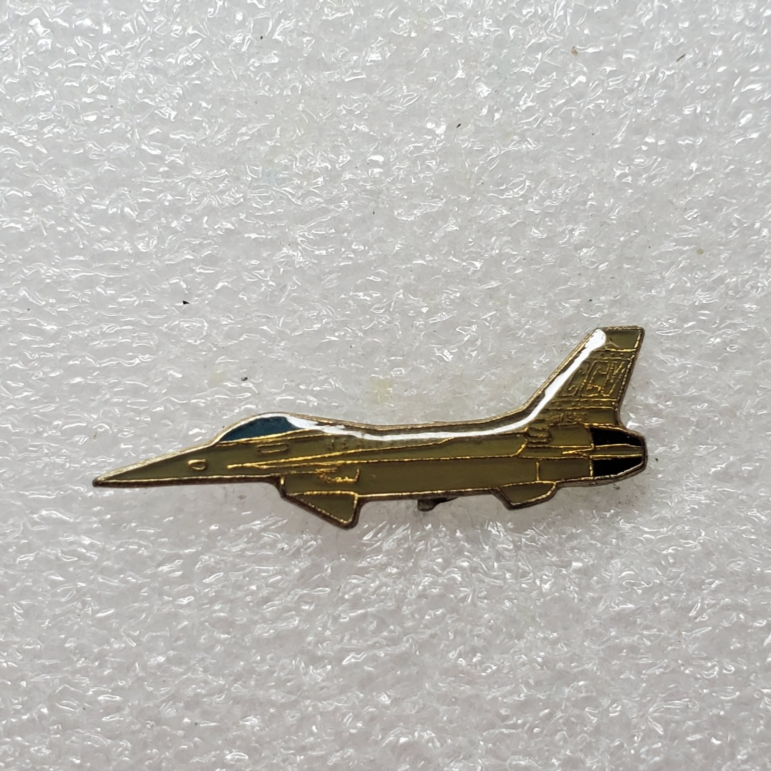 Vintage F-16 CCV Fighter Jet Lapel Pin Gold Tone Enamel Military Aircraft USAF