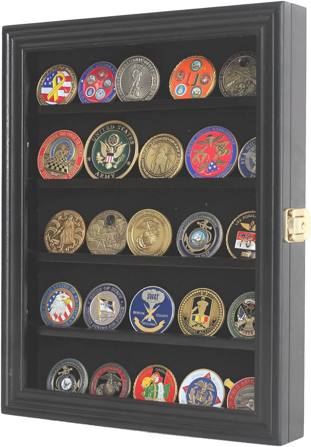 Military Challenge Coin Display Case Poker Chips Holder Wall