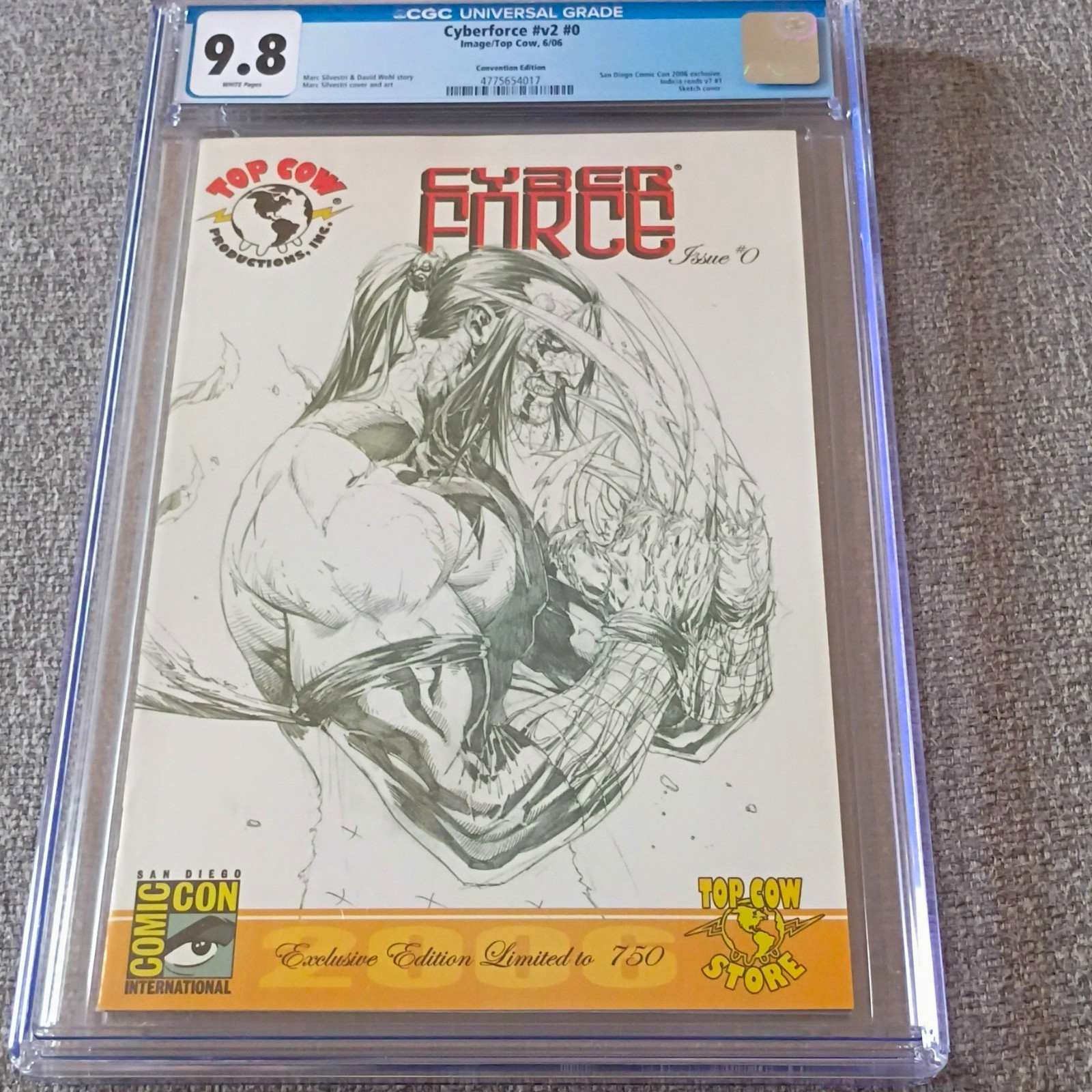 Cyberforce #0 SDCC 2006 Convention Edition Sketch Cover CGC 9.8 limited to 750